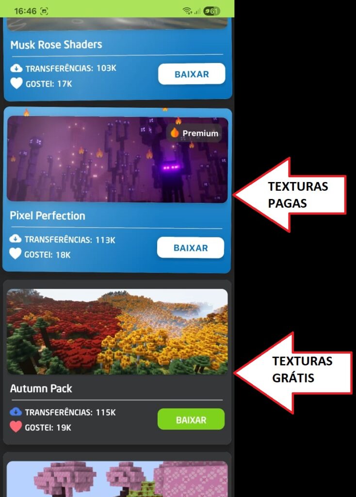 Textura no Minecraft de celular